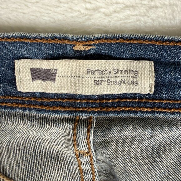 Levis Womens‎ 512 Perfectly Slimming Straight Leg Jeans Blue Mid Rise 10M 30x32 - Picture 2 of 12
